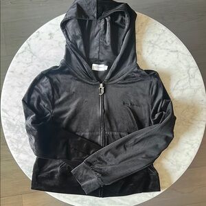NWOT Juicy Couture Black Windbreaker Jacket with Hood